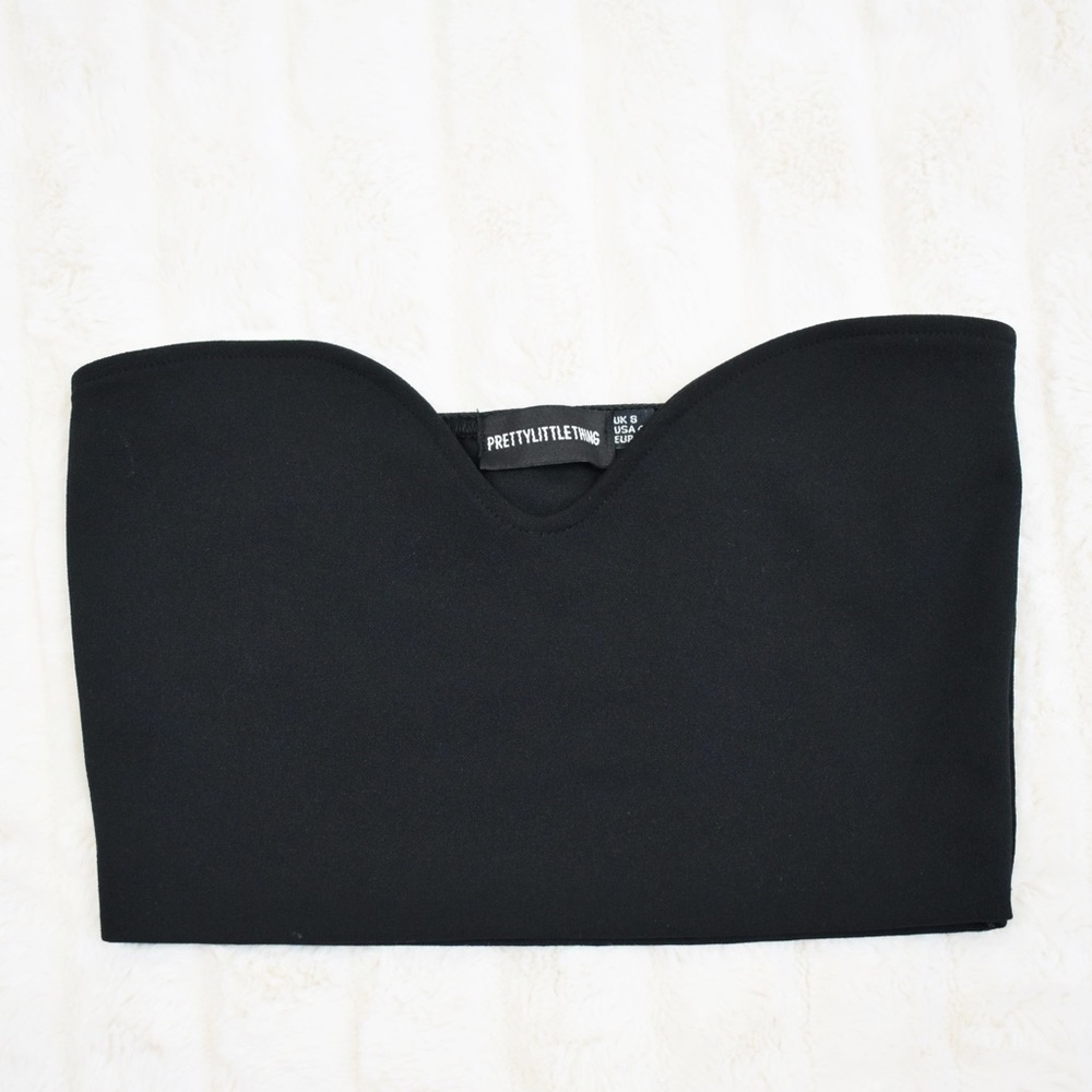 Black Bandeau Strapless Top